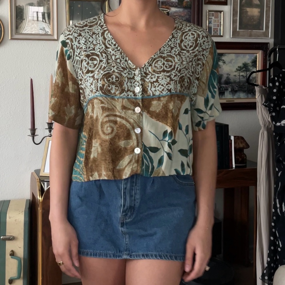 Tan Relaxed Button Down Shirt